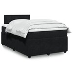 vidaXL Sommier à lattes de lit avec matelas noir 120x190 cm velours