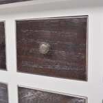 vidaXL Armoire de console 6 tiroirs Marron et blanc Bois