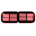 Trousse ovale antartik avec 4 compartiments 230 x 50 x 120  mm corail