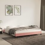 vidaXL Cadre de lit Rose 160x200 cm Velours