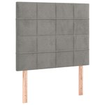 vidaXL Sommier à lattes de lit et matelas Gris clair 120x200cm Velours