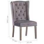 vidaXL Chaise à manger Gris Velours