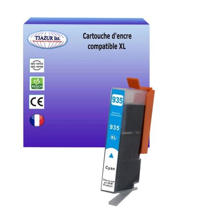 Cartouche compatible avec HP OfficeJet Pro 6230 ePrinter, 6820, 6830  remplace HP 935XL Cyan - T3AZUR - La Poste