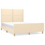 vidaXL Cadre de lit avec tête de lit Crème 140x200 cm Tissu