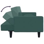 vidaXL Ensemble de canapés 2 Pièces avec coussins vert foncé velours