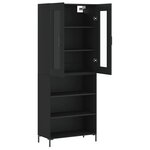 vidaXL Buffet haut Noir 69 5x34x180 cm Bois d'ingénierie