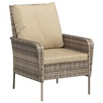 vidaXL Chaise de jardin avec tabouret marron clair résine tressée