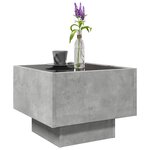 vidaXL Table d'appoint et LED gris béton 40x40x30 cm bois d'ingénierie