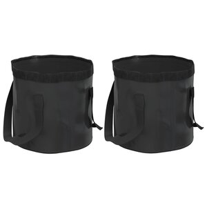 vidaXL Seaux pliables 2 Pièces noir 20 L PVC