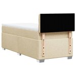 vidaXL Sommier à lattes de lit avec matelas Crème 90x200 cm Tissu