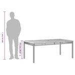 vidaXL Table de jardin beige 180x90x75 cm résine tressée et acacia