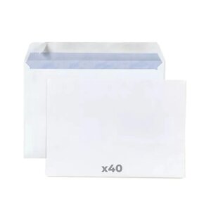 40 enveloppes blanches en papier 80 g - 16 2 x 22 9 cm