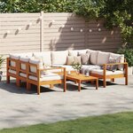 vidaXL Salon de jardin avec coussins 6 Pièces bois d'acacia solide