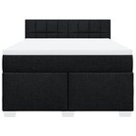 vidaXL Sommier à lattes de lit avec matelas Noir 140x200 cm Tissu