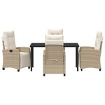 vidaXL Set de salle à manger de jardin 5 pièces beige en poly rattan