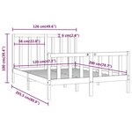 vidaXL Cadre de lit Blanc Bois massif 120x200 cm