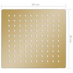 vidaXL Pomme de douche pluie Acier inoxydable 20x20 cm Carrée Doré