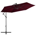 vidaXL Parasol déporté avec mât en aluminium Bordeaux 300 cm