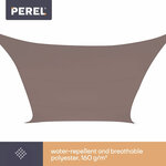 Perel Voile d'ombrage carrée 3 6 m Taupe GSS4360TA