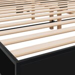 vidaXL Cadre de lit noir 160x200 cm bois d'ingénierie et métal