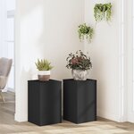 vidaXL Supports pour plantes 2 Pièces noir 30x30x50 cm bois d'ingénierie