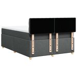 vidaXL Sommier à lattes de lit avec matelas Gris foncé 140x190cm Tissu