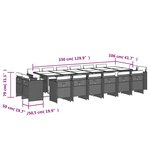 vidaXL Ensemble à manger de jardin et coussins 17 Pièces beige