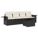 vidaXL Salon de jardin 5 Pièces avec coussins noir résine tressée
