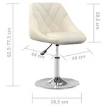 vidaXL Chaises à dîner pivotantes 4 Pièces Crème Velours