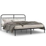 vidaXL Cadre de lit métal avec tête de lit noir 183x213 cm