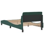 vidaXL Cadre de lit avec tête de lit Vert foncé 100x200 cm Velours