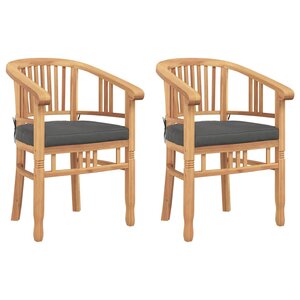 vidaXL Chaises de jardin 2 Pièces Marron 63 x 58 x 89 cm