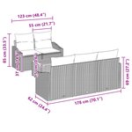 vidaXL Ensemble Canapés Jardin 6 Pièces avec Coussins Noir Rotin Poly Acacia