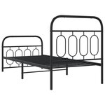 vidaXL Cadre de lit métal sans matelas avec pied de lit noir 80x200 cm