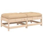 vidaXL Repose-pieds de jardin avec coussins lot de 2 bois pin massif