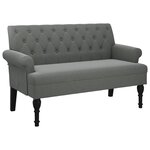 vidaXL Banc avec dossier gris foncé 120x62x75 5 cm tissu