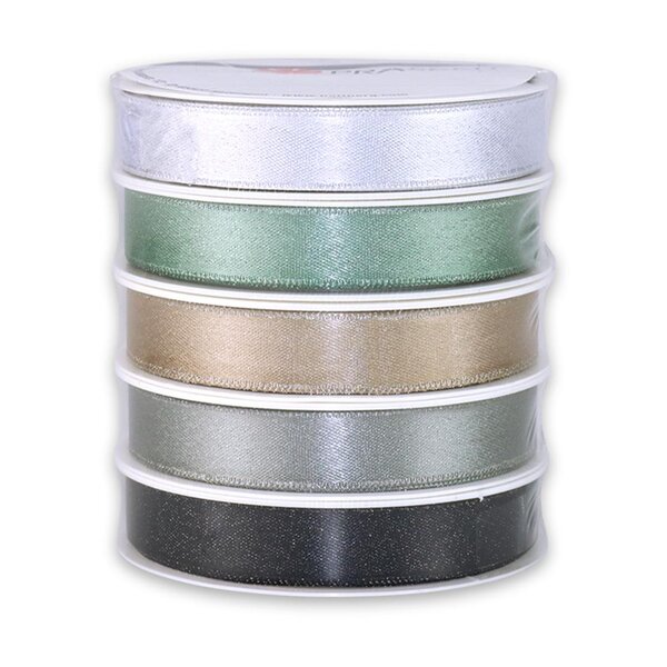 Set de rubans 5 x 3 m glitter satin 10 mm moderne