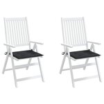 vidaXL Coussins de chaise jardin lot de 2 noir 40x40x4 cm tissu oxford