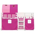 vidaXL Lit superposé avec rideaux rose 90x190 cm bois pin massif