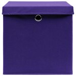 vidaXL Boîtes de rangement et couvercles 10Pièces Violet 32x32x32cm Tissu