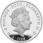 Pièce de monnaie en Argent 2 Pounds g 31.21 Millésime 2020 Music Legends DAVID BOWIE