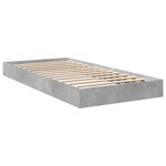 vidaXL Cadre de lit gris béton 75x190 cm bois d'ingénierie