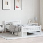 vidaXL Cadre de lit sans matelas blanc bois de pin massif 100x200 cm