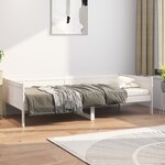 vidaXL Lit de jour Blanc Bois massif de pin 90x190 cm