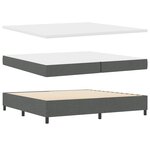 vidaXL Lit ressorts avec Matelas & LED Gris Foncé 200x200 cm Tissu