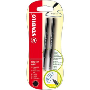 Blister de 2 recharges bille - encre noire STABILO