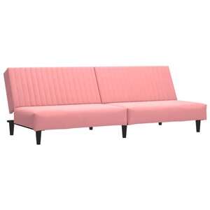 vidaXL Canapé-lit à 2 places rose velours