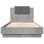 vidaXL Cadre de lit tête de lit gris béton 75x190 cm bois ingénierie