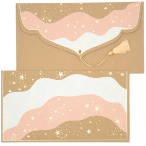 PAPERTREE STARDUST Lot de 5 Enveloppes cadeau 19x10cm Naturel