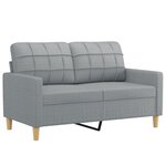 vidaXL Ensemble de canapés 4 Pièces avec coussins Gris clair Tissu